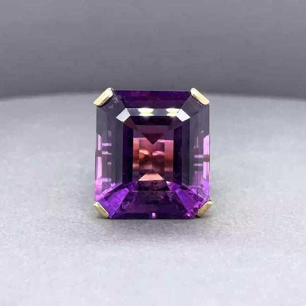 Estate 18K Y Gold 43.45ct Amethyst Cocktail Ring