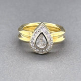 Estate 18K TT Gold 0.58ctw G-H/SI1 Diamond Pear Cocktail Ring