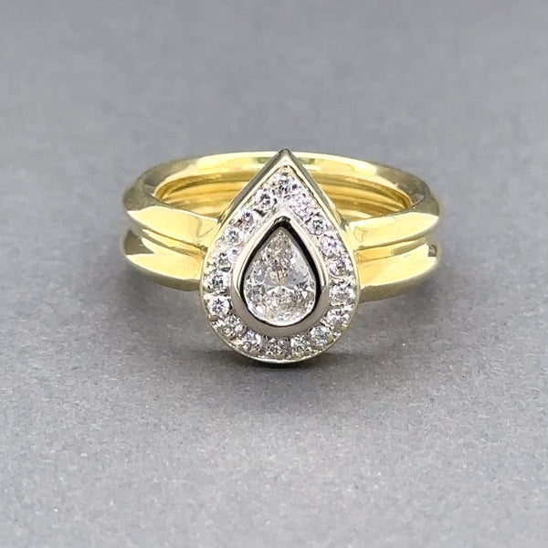 Estate 18K TT Gold 0.58ctw G-H/SI1 Diamond Pear Cocktail Ring