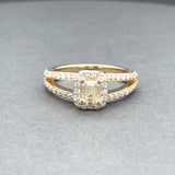 Estate 14K Y Gold 0.84ctw H-M/VS1-2 Diamond Eng. Ring GIA