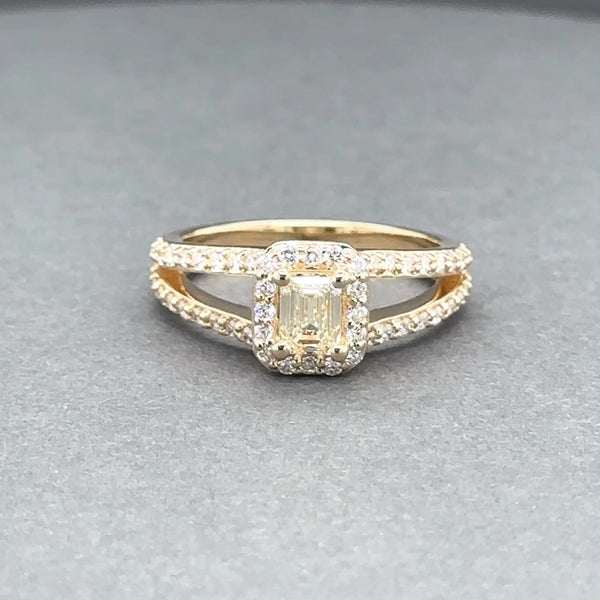 Estate 14K Y Gold 0.84ctw H-M/VS1-2 Diamond Eng. Ring GIA