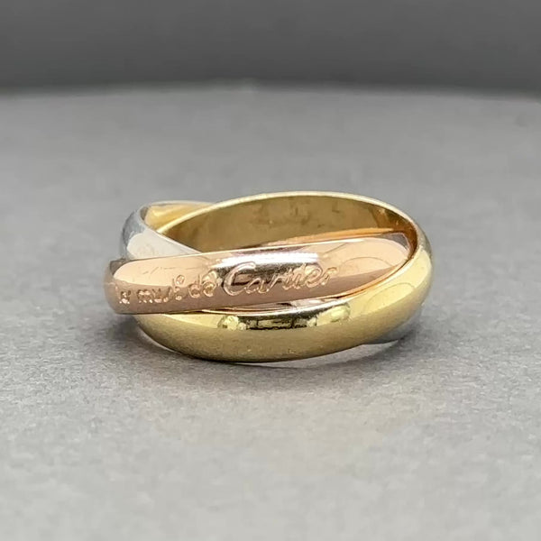 Estate Cartier 18K Tri Color Gold Trinity Classic Ring
