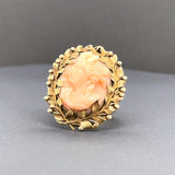 Estate Victorian 16K Y Gold 8.93ct Coral Cameo Ring