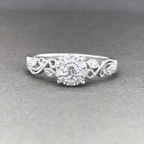 Estate 10K W Gold 0.37cttw G-H/SI1-2 Diamond Cluster Engagement Ring