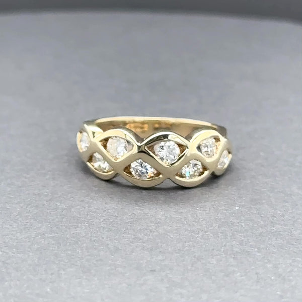 Estate 14K Y Gold 0.68ctw H-I/SI1-2 Diamond Lattice Ring