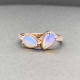 Estate 14K R Gold 0.94ctw Opal & 0.21ctw Diamond Ring