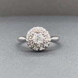 Estate 14K W Gold 0.56ctw H-I/SI1 Diamond Halo Engagement Ring