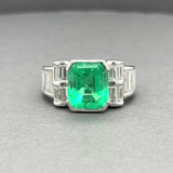 Estate Fred Leighton 18K W Gold 3.60ct Emerald & 1.85ctw Diamond Ring GIA