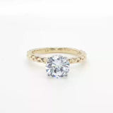 14K Y Gold Braided Band Solitaire Engagement Ring Mounting