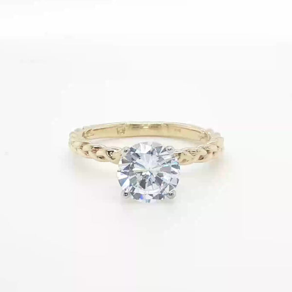 14K Y Gold Braided Band Solitaire Engagement Ring Mounting