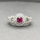 Estate 14K W Gold 0.46ct Ruby & 0.42ctw Diamond Ring