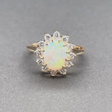 Estate 14K Y Gold 0.87ct Opal & 0.26ctw H-I/VS2-SI1 Diamond Ring