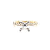 14K Y Gold 0.40ctw G/SI1 Diamond Engagement Ring Mounting