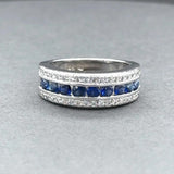 Estate 14K W Gold 0.92ctw Sapphire & 0.26ctw H-I/SI1-2 Diamond Ring