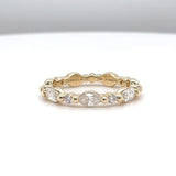 14K Y Gold 1.32ctw Marquise and Round Diamond Eternity Band