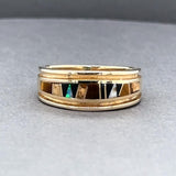 Estate 14K Y Gold Multistone Inlay Ring