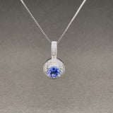 Estate 14K W Gold 0.79ct Tanzanite & 0.18ctw H-I/SI2-I1 Diamond Pendant