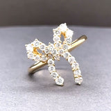 Estate 18K Y Gold 1.03ctw G-H/SI1-2 Diamond Ribbon Ring