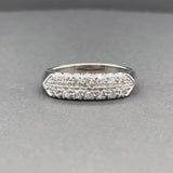 Estate 14K W Gold 0.25ctw H/SI1 Diamond 2 Row Ring