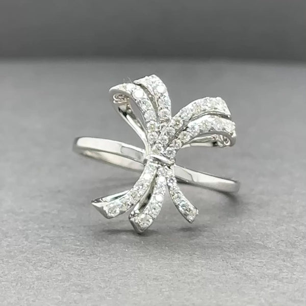 Estate 14K W Gold 0.26ctw H-I/SI1-2 Diamond Bow Ring