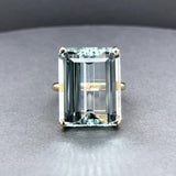 Estate 18K Y Gold 21.94ct Aquamarine Cocktail Ring