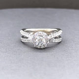 Estate 14K W Gold 0.76ctw G-H/SI2-I1 Diamond Eng. Ring