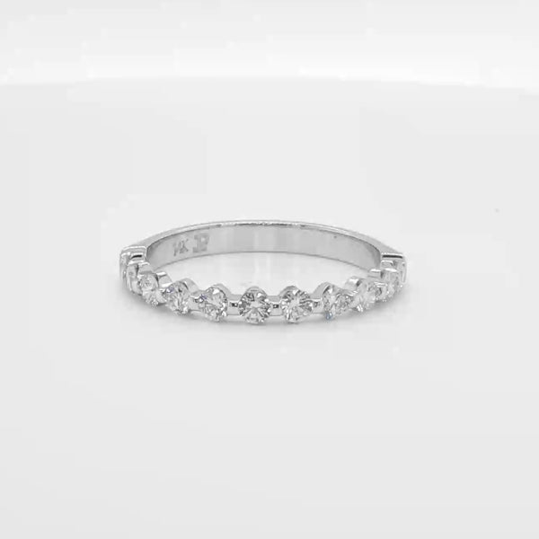 14K W Gold 0.50ctw G/SI1 Diamond Dot Wedding Band