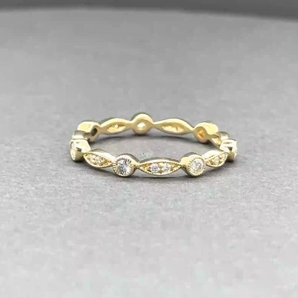 Estate 18K Y Gold 0.24ctw H/SI2-I1 Diamond Eternity Ring