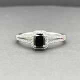 Estate 14K W Gold 1.01ctw Diamond Eng. Ring GIA