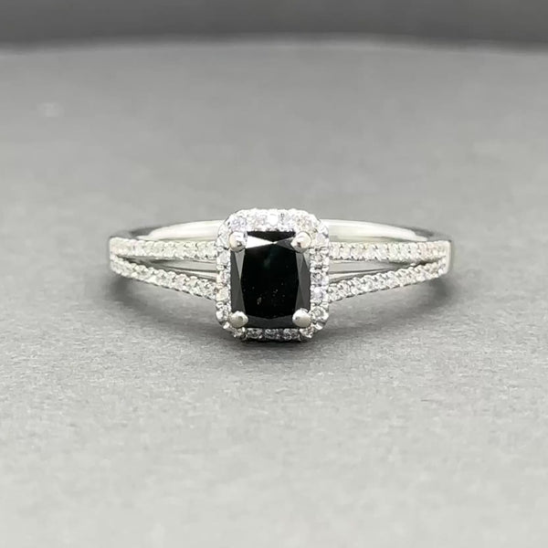 Estate 14K W Gold 1.01ctw Diamond Eng. Ring GIA