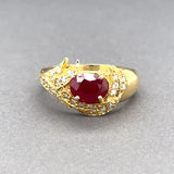 Estate 18K Y Gold 1.37ct Ruby & 0.20ctw H-I/VS1-2 Diamond Ring