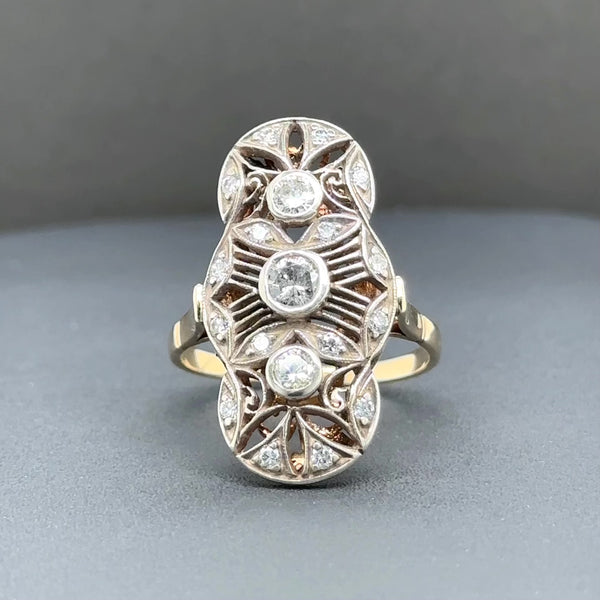 Estate 14K Y Gold SS 0.95ctw H-I/SI1-2 Diamond Cocktail Ring
