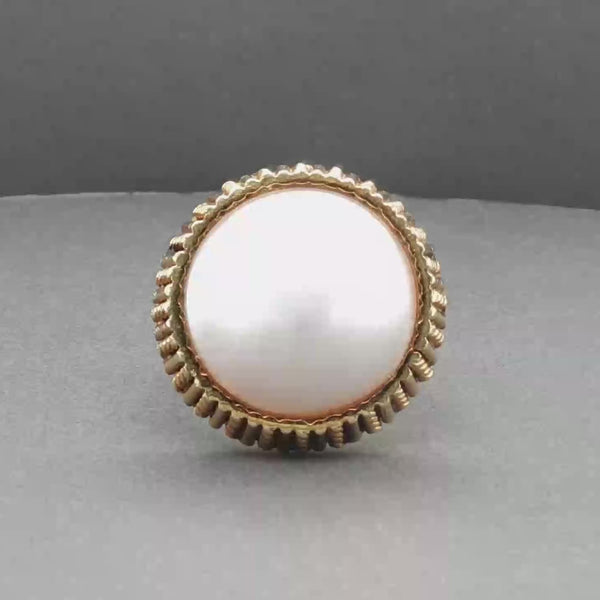Estate 14K Y Gold Mabe Pearl Cocktail Ring