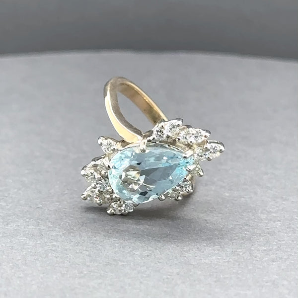 Estate 14K TT Gold 2.45ct Aquamarine & 0.30ctw G-H/VS2-SI1 Diamond Ring