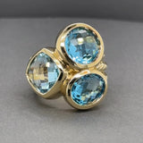 Estate 18K Y Gold 12.45ctw Blue Topaz Cocktail Ring