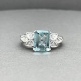 Estate 14K W Gold 2.03ct Aquamarine & 0.06ctw Diamond Ring