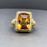 Estate Judith Ripka 18K Y Gold 7.70ct Citrine & 0.04ctw G/VS1-2 Diamond Ring