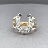 Estate 14K TT Gold 0.16ctw G-H/VS2-SI1 Diamond Horse Shoe Ring