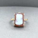 Estate Victorian 14K Y Gold 4.27ct Carnelian Cameo Ring