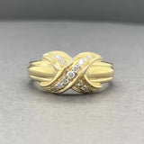 Estate Tiffany & Co. 18K Y Gold 0.19ctw Diamond Signature X Ring