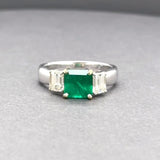 Estate 18K TT Gold 1.37ct Emerald & 0.98ctw Diamond Ring EGL