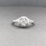 Estate Art Deco 18K W Gold 0.40ct I/VS2 Diamond Engagement Ring