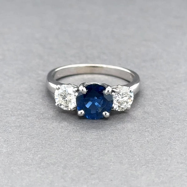 Estate 14K W Gold 1.62ct Sapphire & 0.98ctw G/I1 Diamond Ring