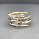 Estate 14K Y Gold 0.11ctw H-I/VS1-2 Diamond 5 Row Ring