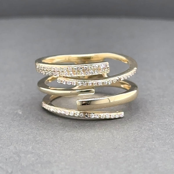 Estate 14K Y Gold 0.11ctw H-I/VS1-2 Diamond 5 Row Ring