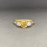 Estate 18K Y Gold 1.12ct Yellow Sapphire & 0.31ctw G/SI1 Diamond Ring