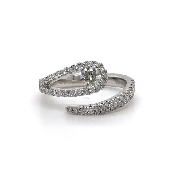 18KW Gold 0.78ctw J/SI1 Open Diamond Ring