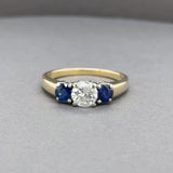 Estate 18K TT Gold 1.02ctw Sapphire & 0.91ct H-I/SI2 Diamond Engagement Ring
