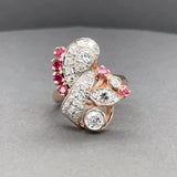 Estate Retro 14K TT Gold 1.58ctw G-H/VS2-SI2 Diamond & 0.24ctw Ruby Ring