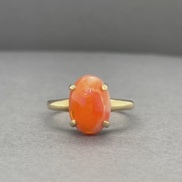 Estate 14K Y Gold 3.63ct Fire Opal Ring